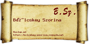Bölcskey Szorina névjegykártya